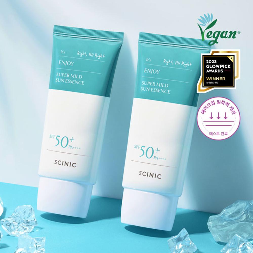 싸이닉 엔조이 슈퍼 마일드 선에센스, 비건 선크림 50ml 1+1 / 촉촉한 수분 올인원