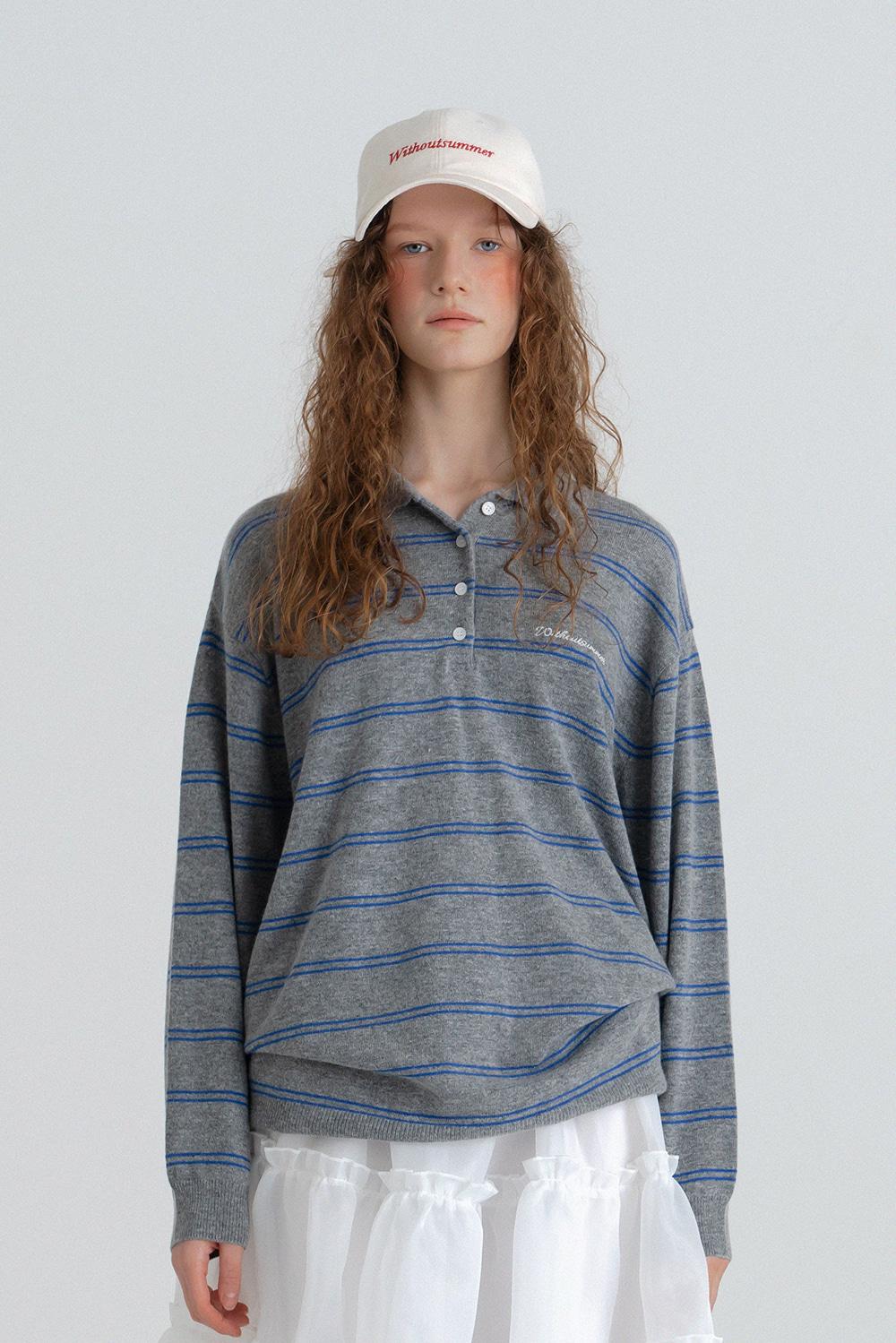 Cozit stripe knit_gray