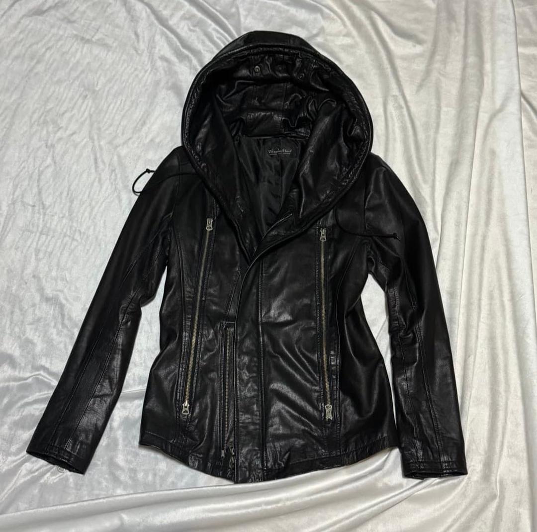 Tornado Mart 하이넥 고트스킨 후드 가죽자켓 | 후루츠패밀리