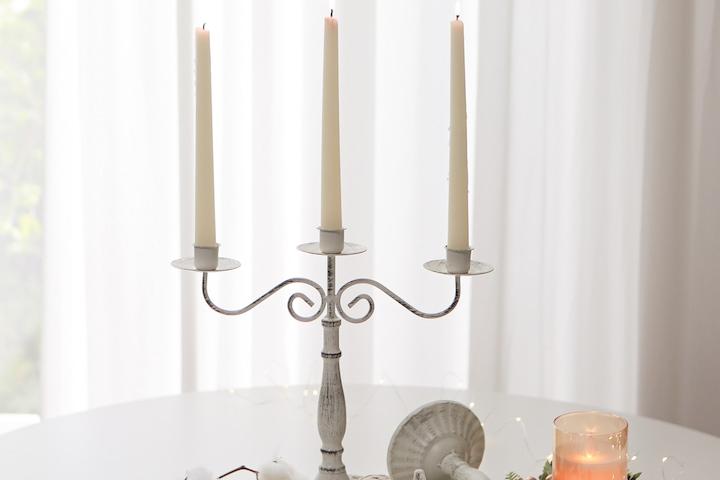 엘리자베스 앤틱 빈티지 촛대  철재 캔들홀더 - 3구