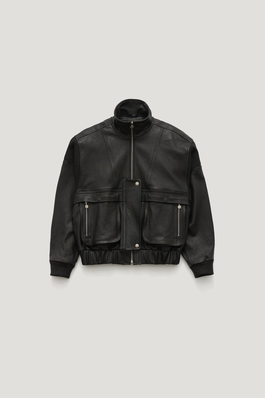 COMTE RIB HEM LEATHER JUMPER  by ONLY FRANK s.r.l_BLACK / ₩768,000