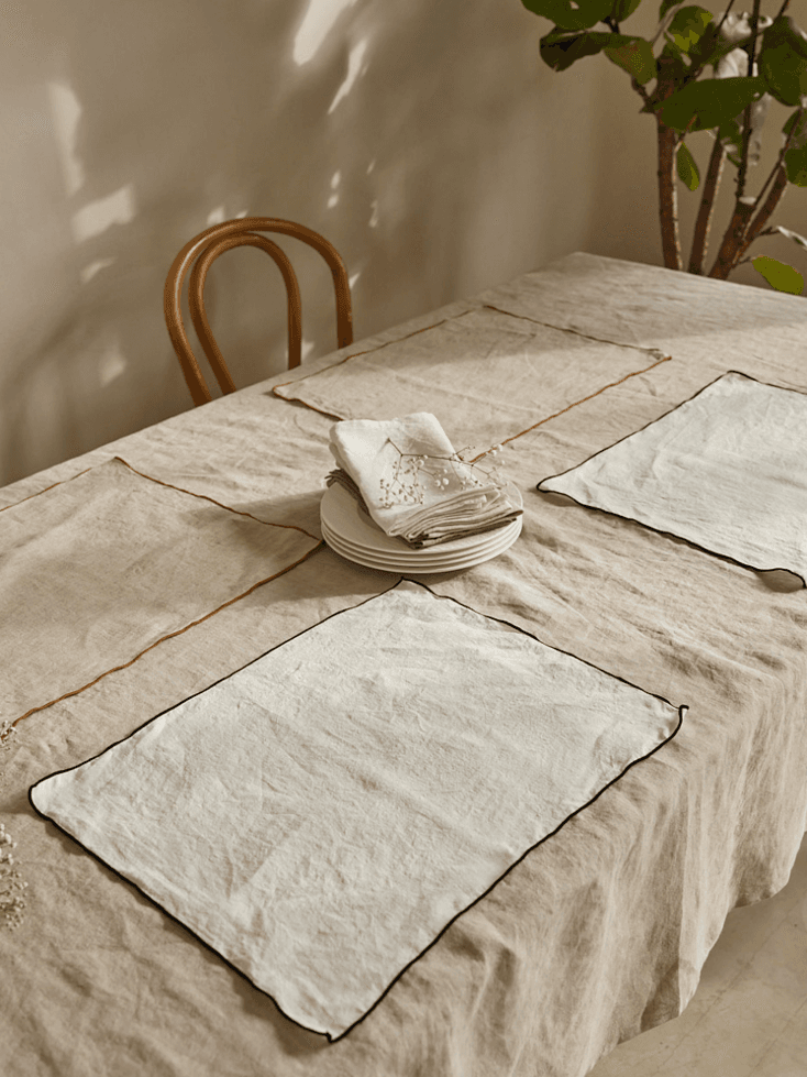 프렌치 린넨 오버로크 테이블매트 (4colors)