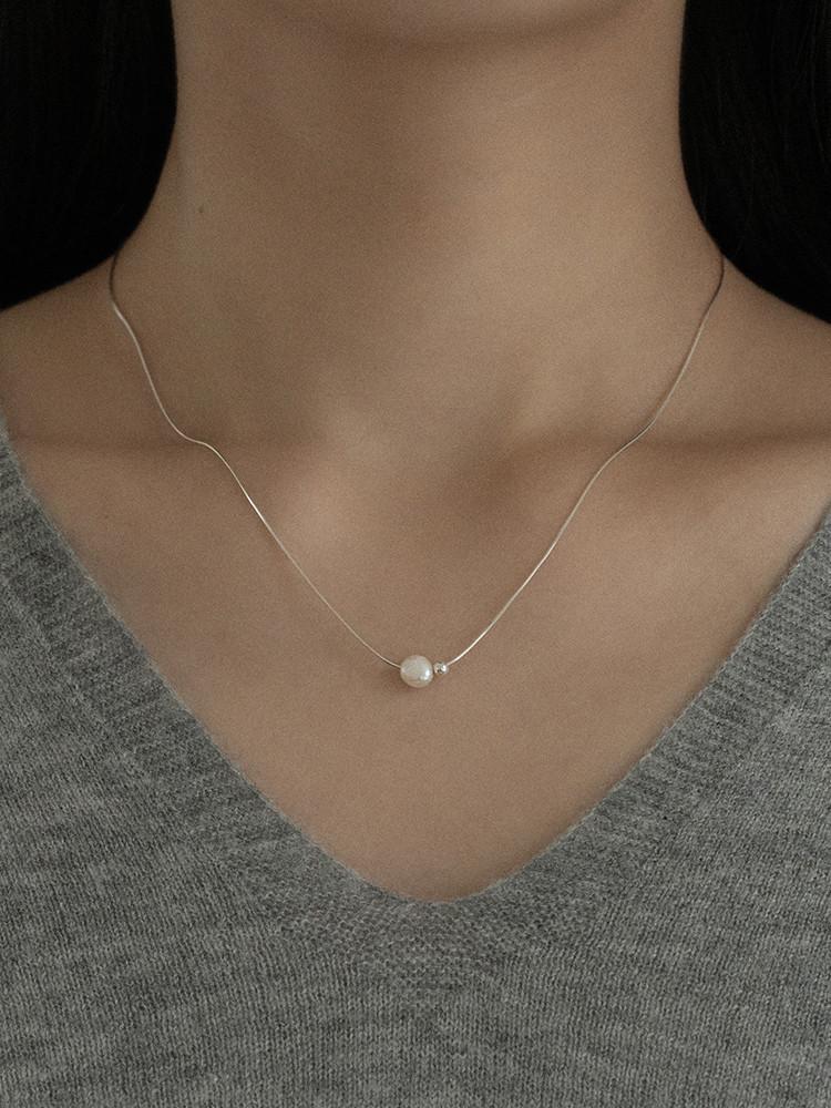 실버925 페이버 담수진주목걸이 뱀줄목걸이