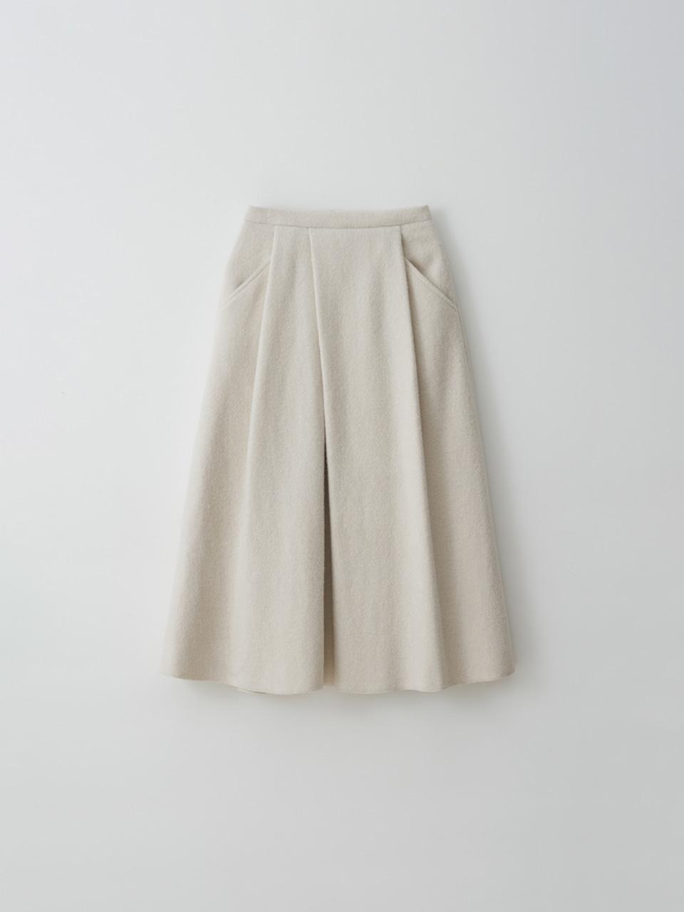 overlap wool skirt (bone)
