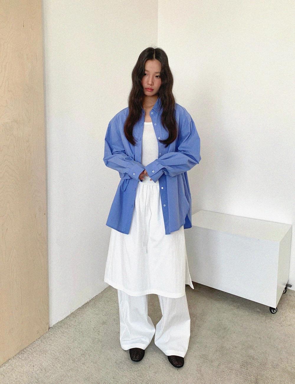 (woman) 레이어드 스커트 팬츠_White