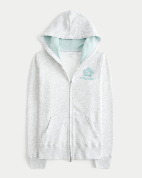 Chenille Logo Graphic Zip-Up Hoodie