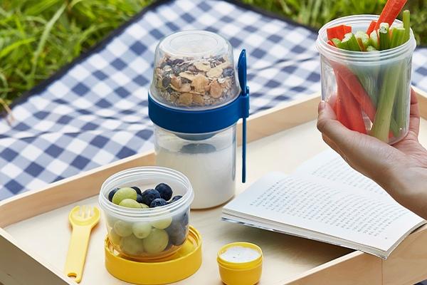 TO-GO 투웨이 2in1 도시락 (용기+포크+소스통)_블루/옐로 (LLS222L)