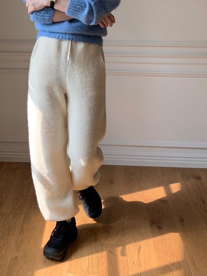 플라넬 테디 조거 밴딩 팬츠 - 2color