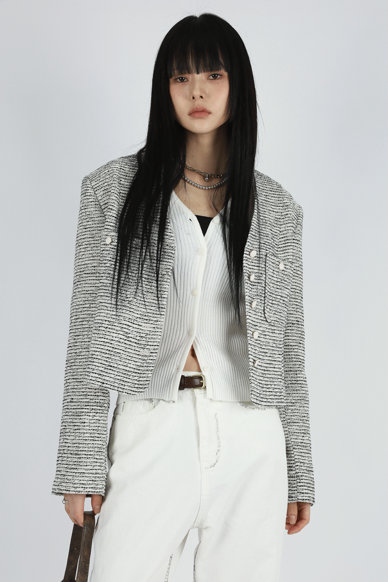 라네 트위드 자켓