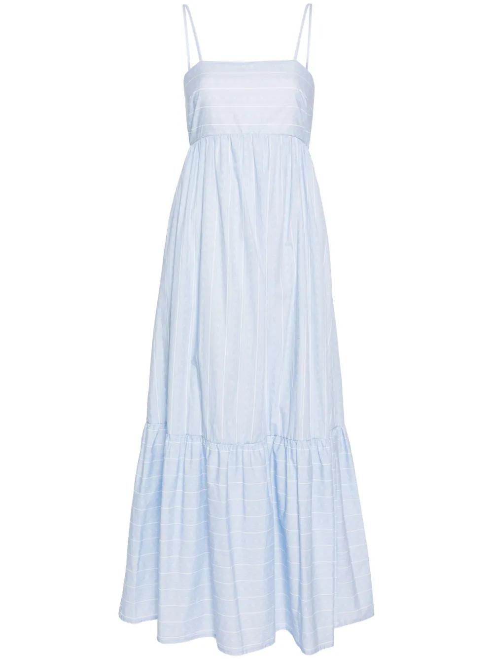 타원형 T 로고 프린트 드레스