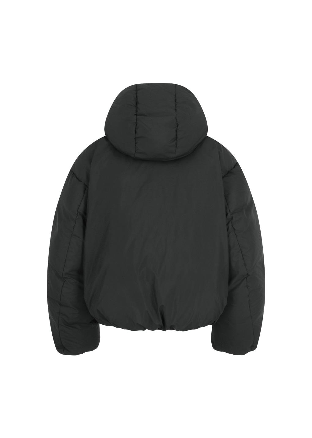 hooded down puffer, black