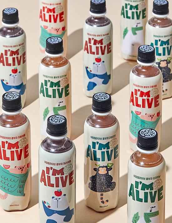 (10%할인+블록컵 증정)아임얼라이브 콤부차 360ml(PET) 12병