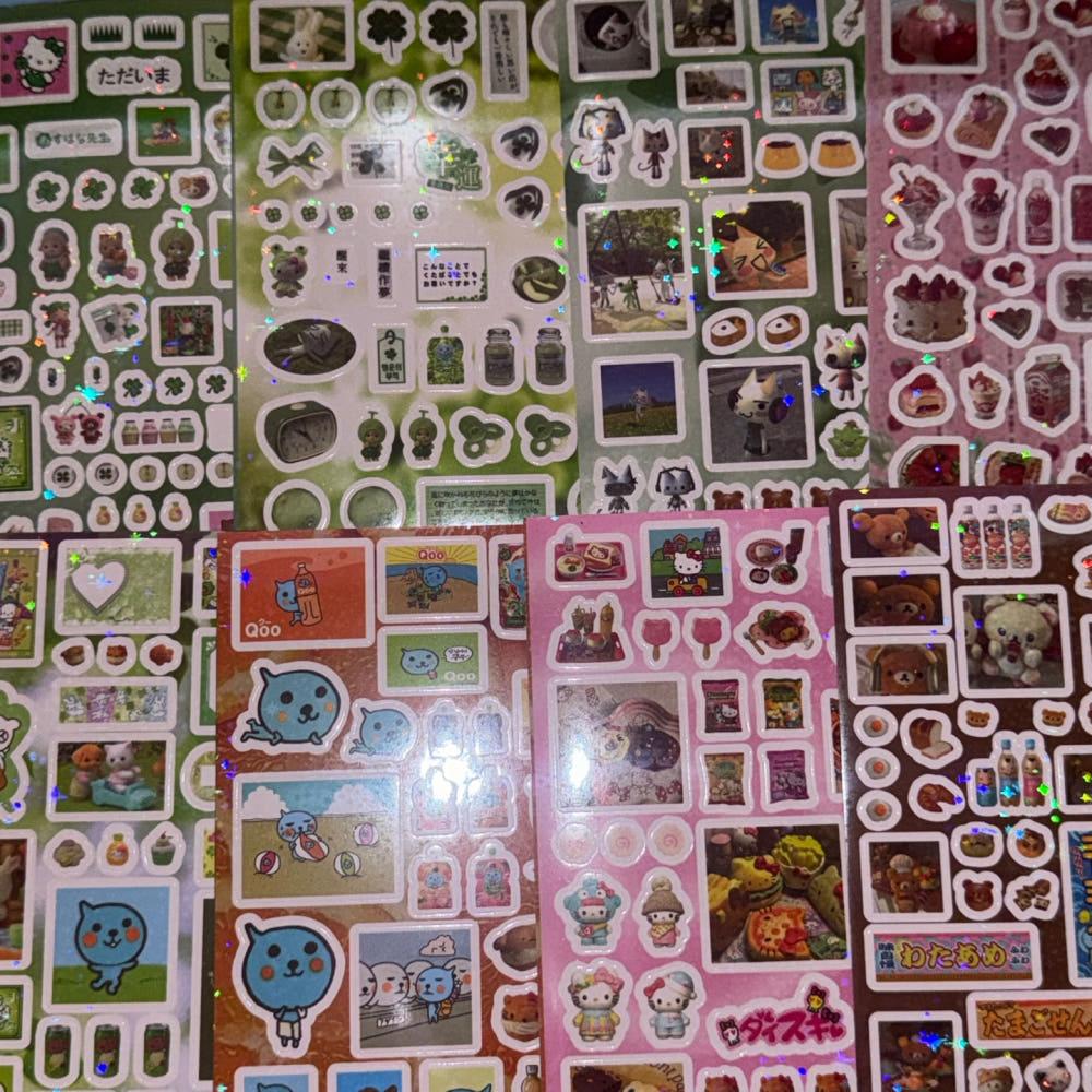 홀로그램 복고풍 칼선 씰스티커 12종