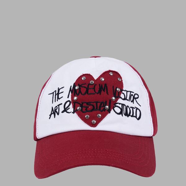 HEART PATCH STUD BALLCAP (RED)