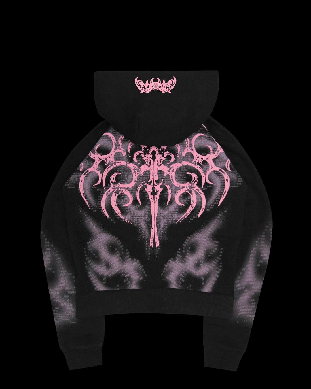 EUPHORIA PUFF PRINT FITTED ZIP HOODIE BLACK - XS