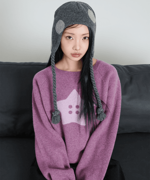 STAR BUTTON KNIT - PINK