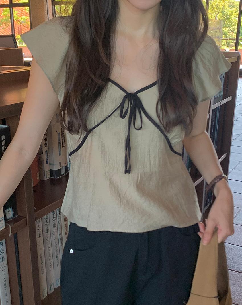 샌드 리본 절개 블라우스 3color!