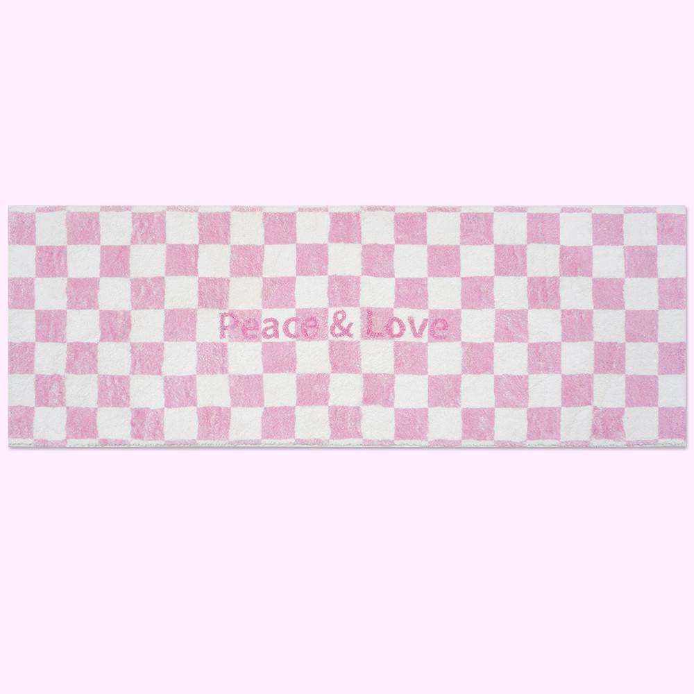 핑크 체커보드 패턴 러그 발매트 하이틴 유니크 레트로 키치 인테리어 방꾸미기 자취방 거실
