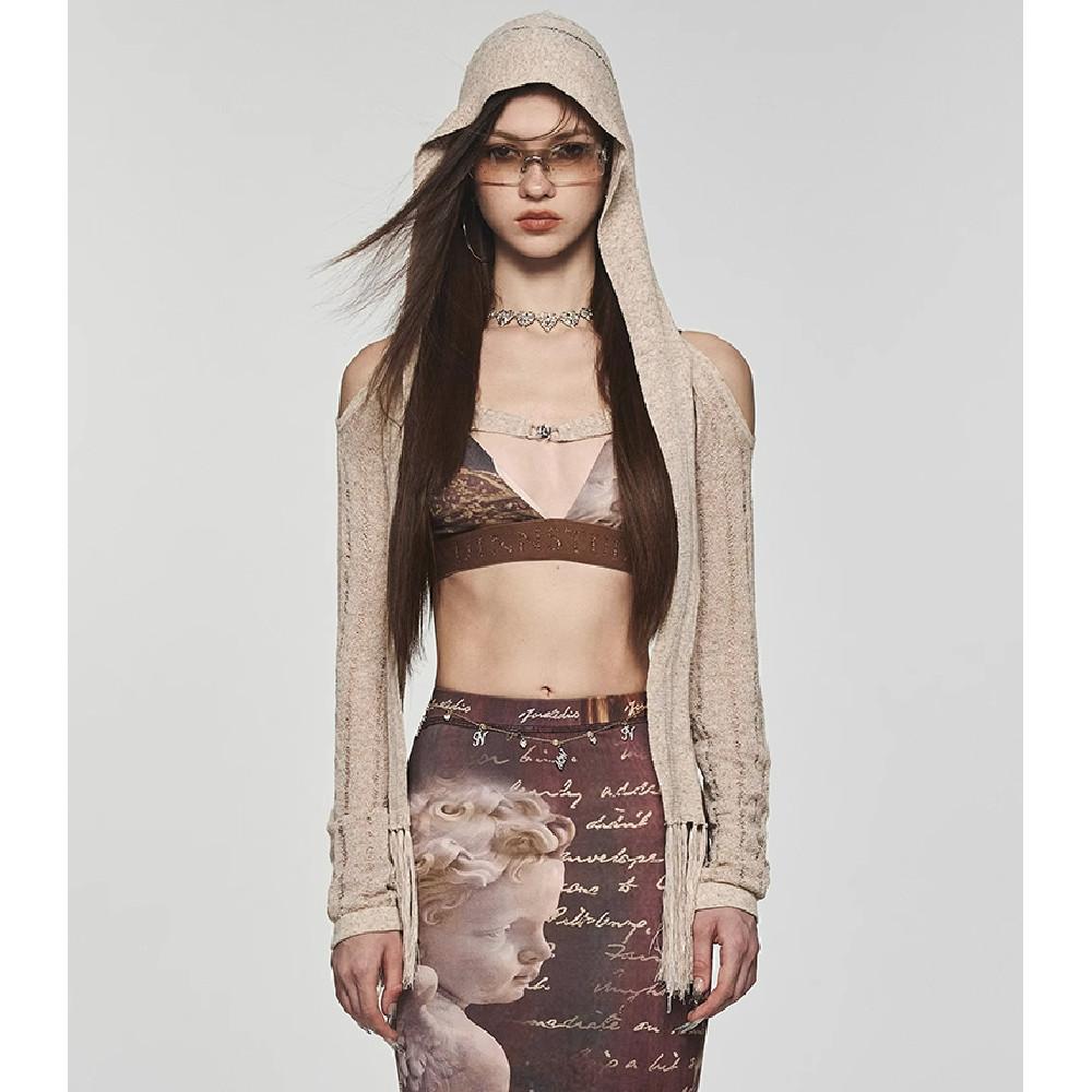 1JINNSTUDIO 니트 후드 볼레로 가디건 2color