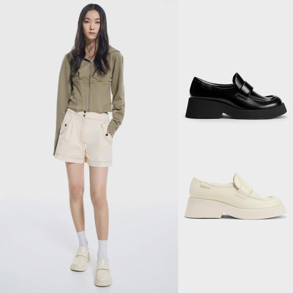 찰스앤키스 로퍼 지젤 스트랩 청키 구두 슈즈 2컬러 23FW