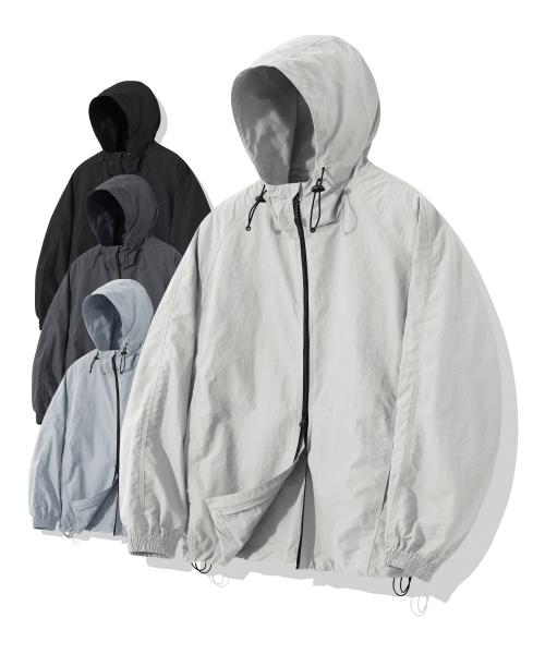 투웨이 오버사이즈 윈드브레이커 자켓_웜그레이