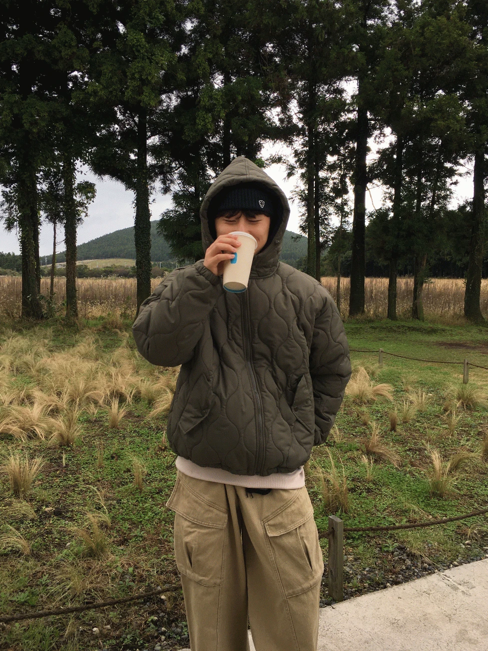 GIROK 퀄팅 후드 패딩 점퍼(2color)