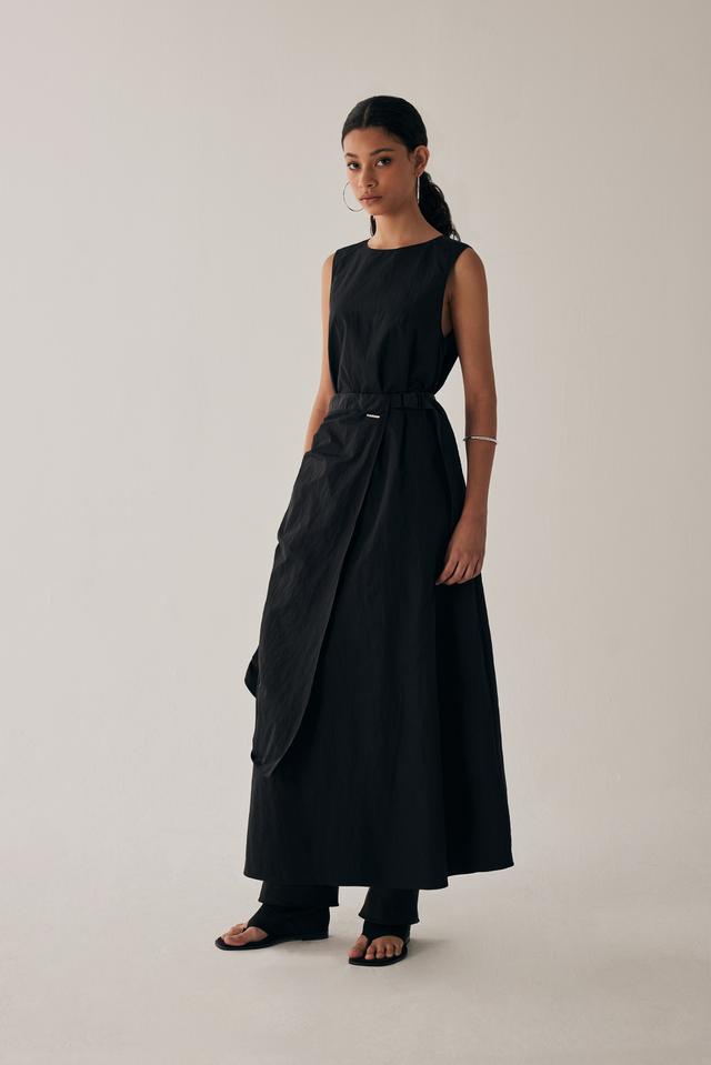 트리밍버드 2-way Folded Wrap Skirt-pants [ Dark Gray