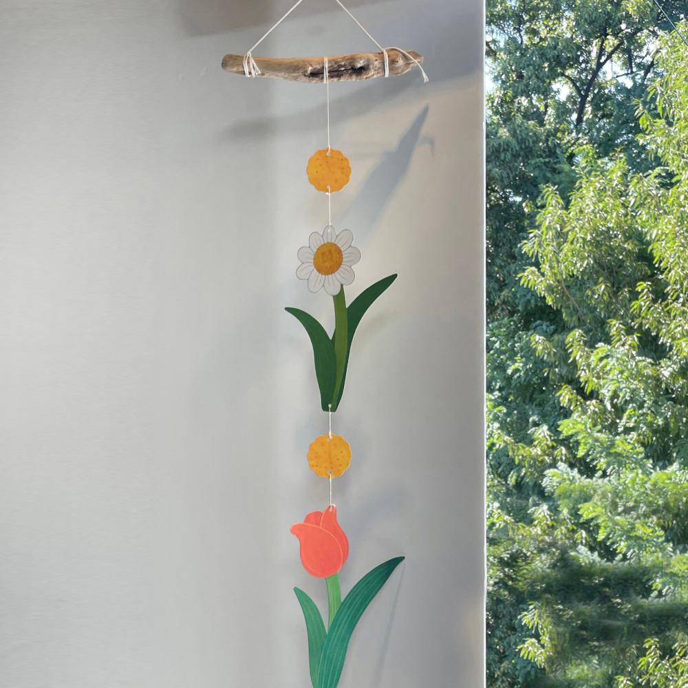 데이지꽃, 튤립꽃 모빌 / 종이 모빌 / 인테리어 소품