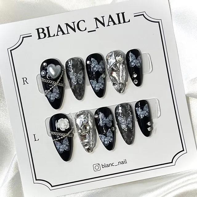 📢빠른출고📢신상할인/인기폭주* 블랑장미 풀파츠 수제 네일팁/컬러문의가능