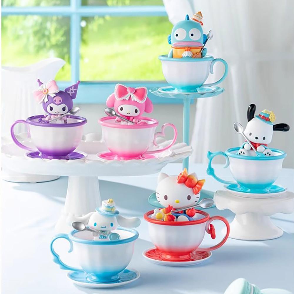 산리오 피규어 헬로키티 시나모롤 포차코 한교동 찻잔 소품함 블라인드박스 티컵 시리즈