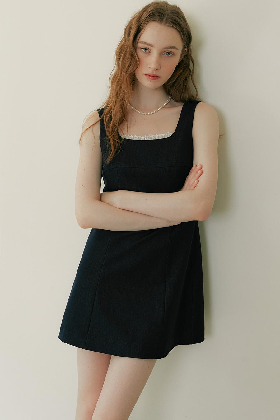 [예약배송 3/26 순차적 출고]DENIM LACE MINI DRESS - DEEP BLUE