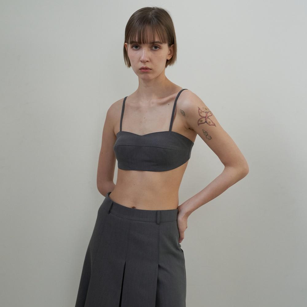 Modern Layered Bra Top Gray