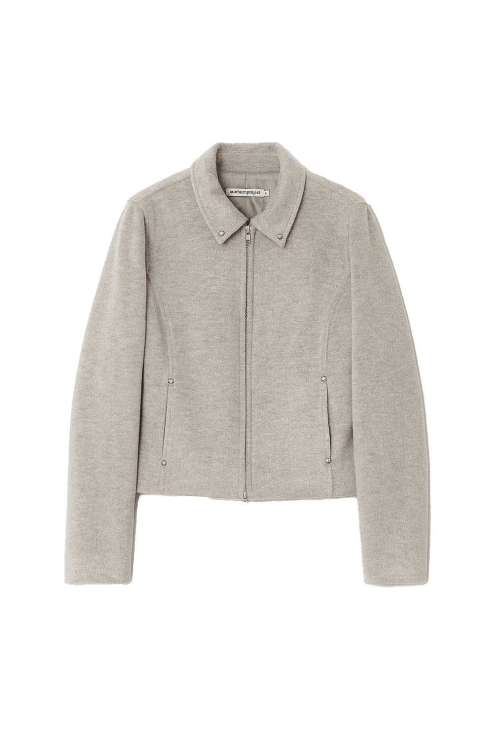 STUDDED FITTED JACKET, BEIGE