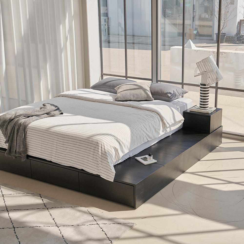 아렌델 블랙 원목 침대