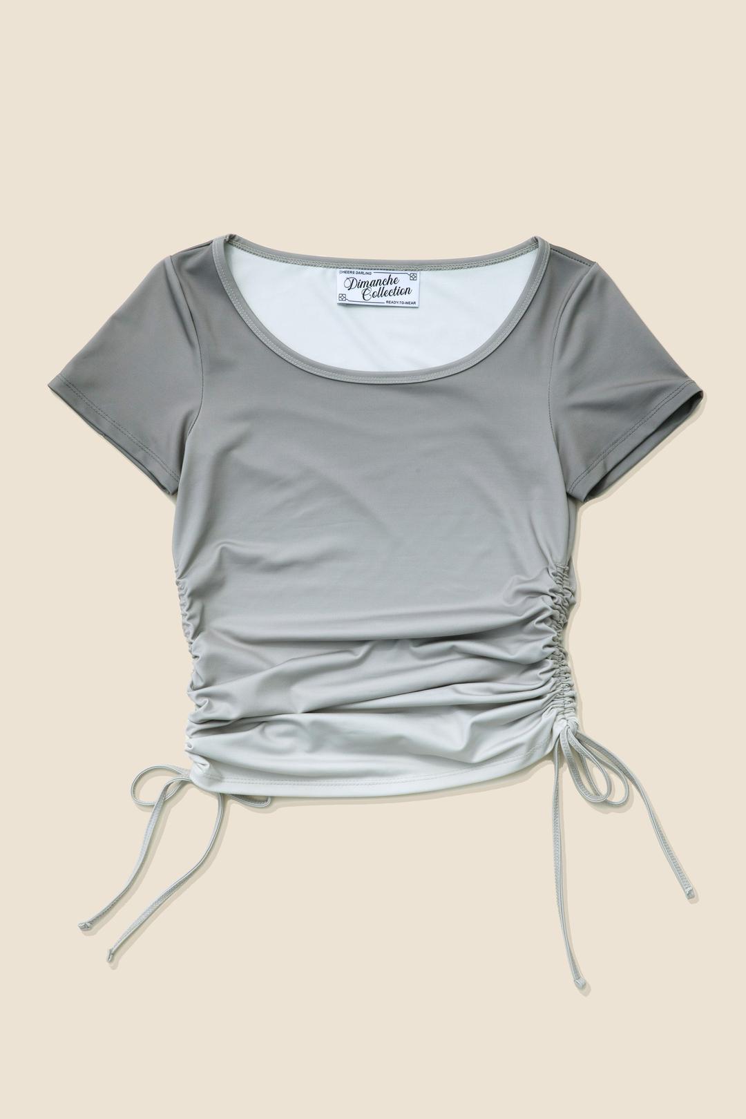 GRADATION SHIRRING TOP (GRAY)