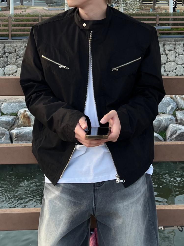 모터 스티치 바이커 자켓 2C