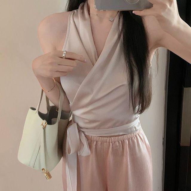 짐웨어나시 운동나시 끈나시 나시탑 롱나시 새틴 랩 나시 슬리브리스