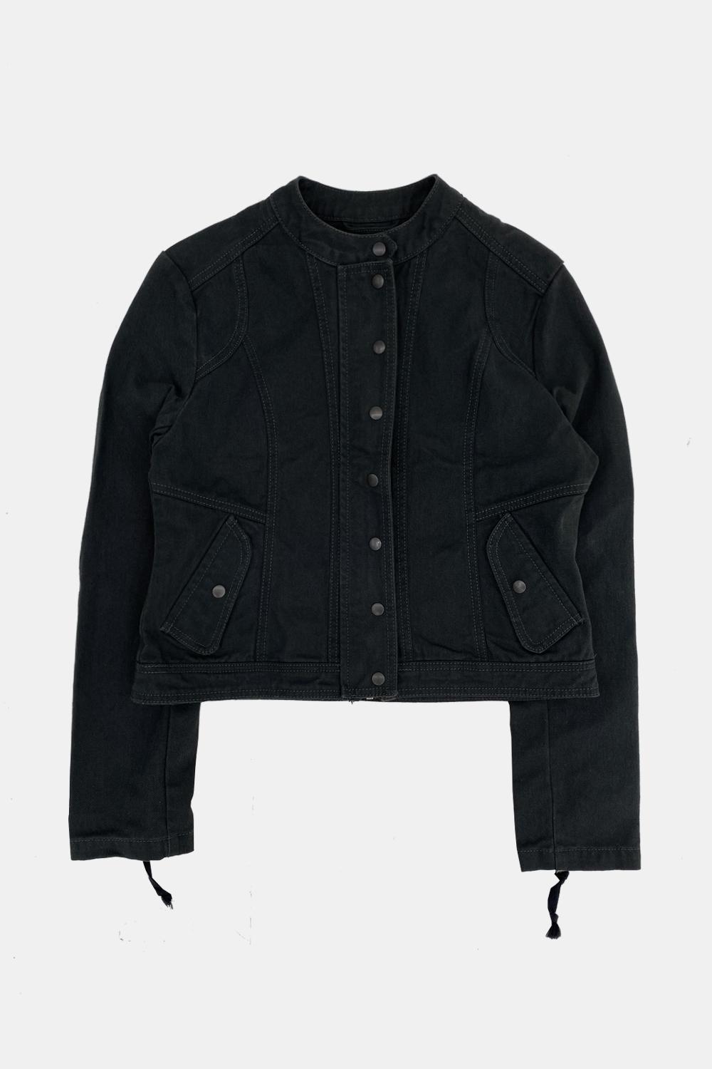 washed biker jacket (khakish dark grey)