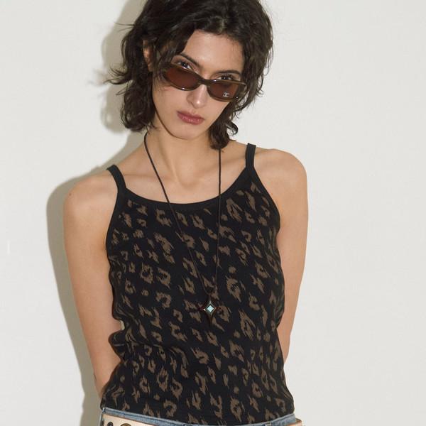 HERETIC SLEEVELESS / leopard brown