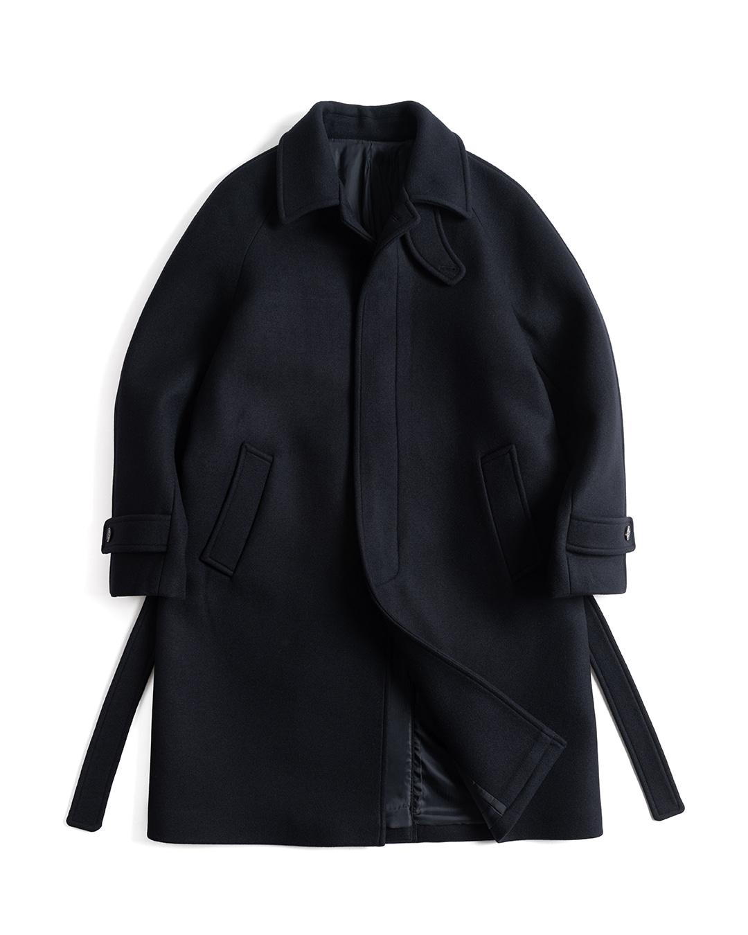 12 BELTED BALMACAAN COAT (navy)