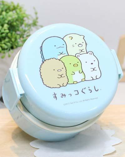 스밋코구라시 (블루) 원형2단 유치원 간식 도시락통