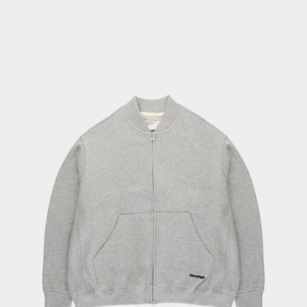 Baseball Sweat Zip-up Jacket (Melange Gray)