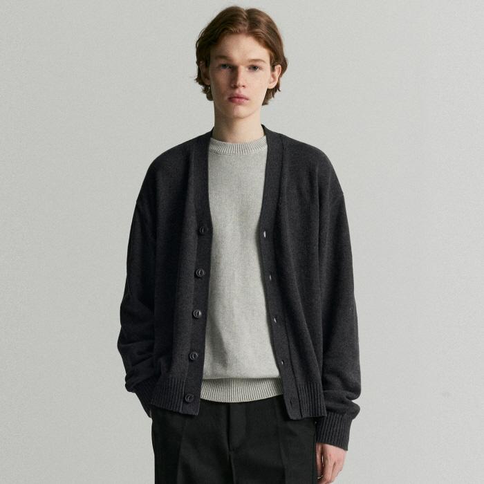 [리뉴얼 Ver][코튼100] 소프트 베이직 가디건 차콜 COOSCD001CHARCOAL