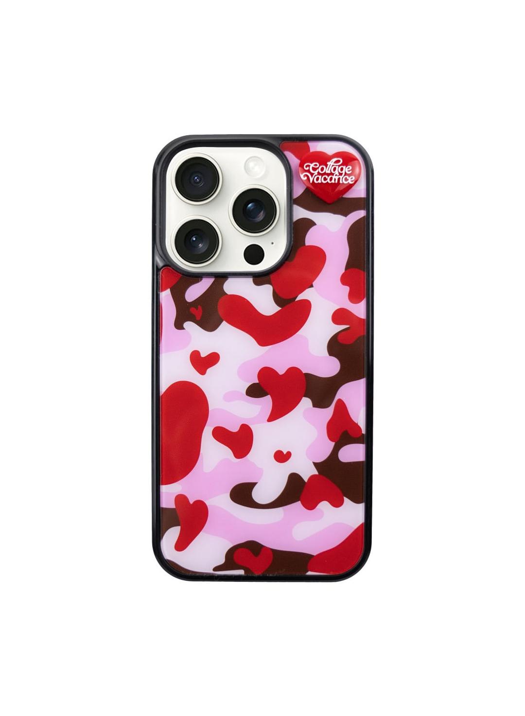Camo Love Pendant Glass Bumper Case (3color)