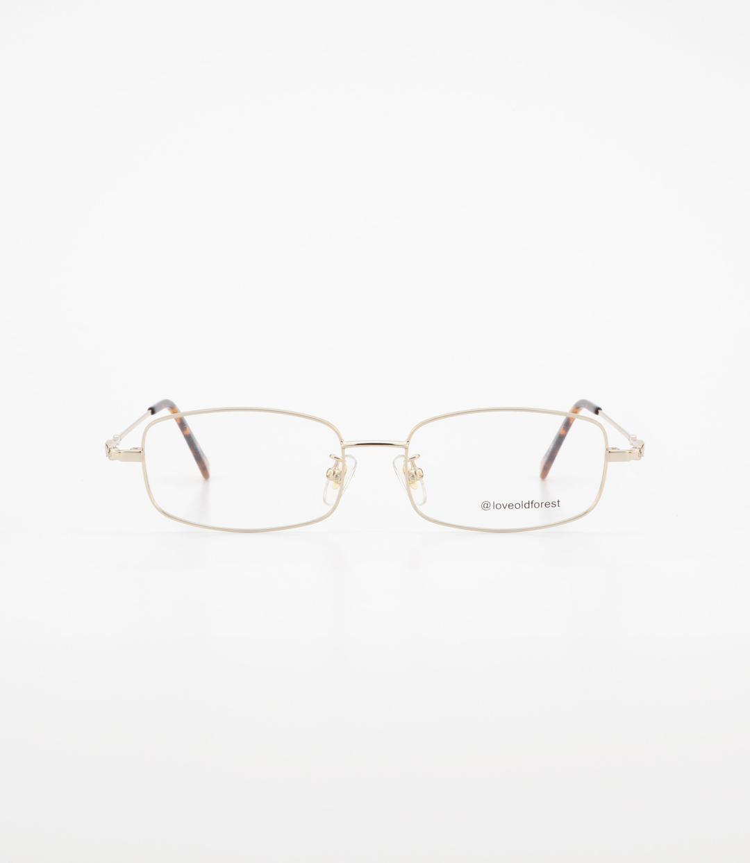 Square metal gold glasses