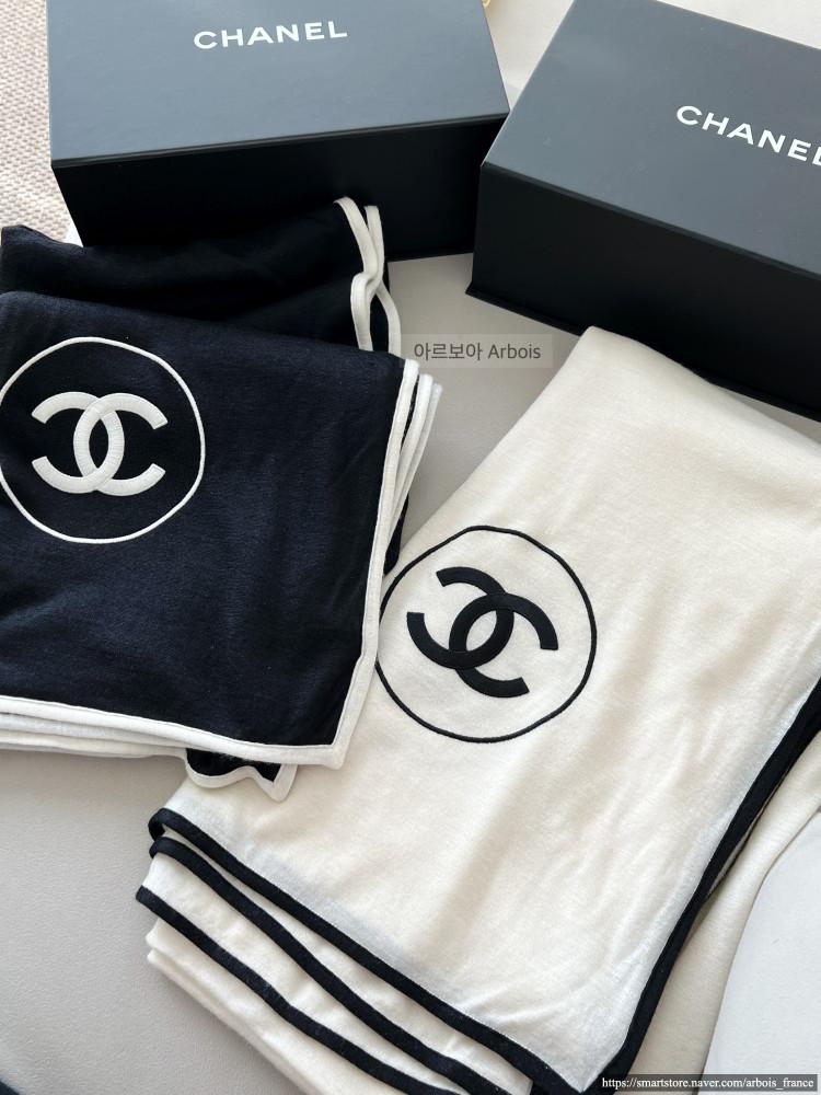 [홀리데이 블랙 패키지] 샤넬 CC로고 캐시미어 실크 스카프 머플러 스톨 목도리 제니 머플러 A52032