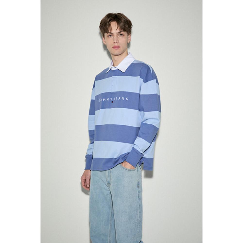[현대백화점][타미진]2-COLOR 릴렉스핏 리니어 스트라이프 럭비 티셔츠 T32E1TTO31TMT1 C3S
