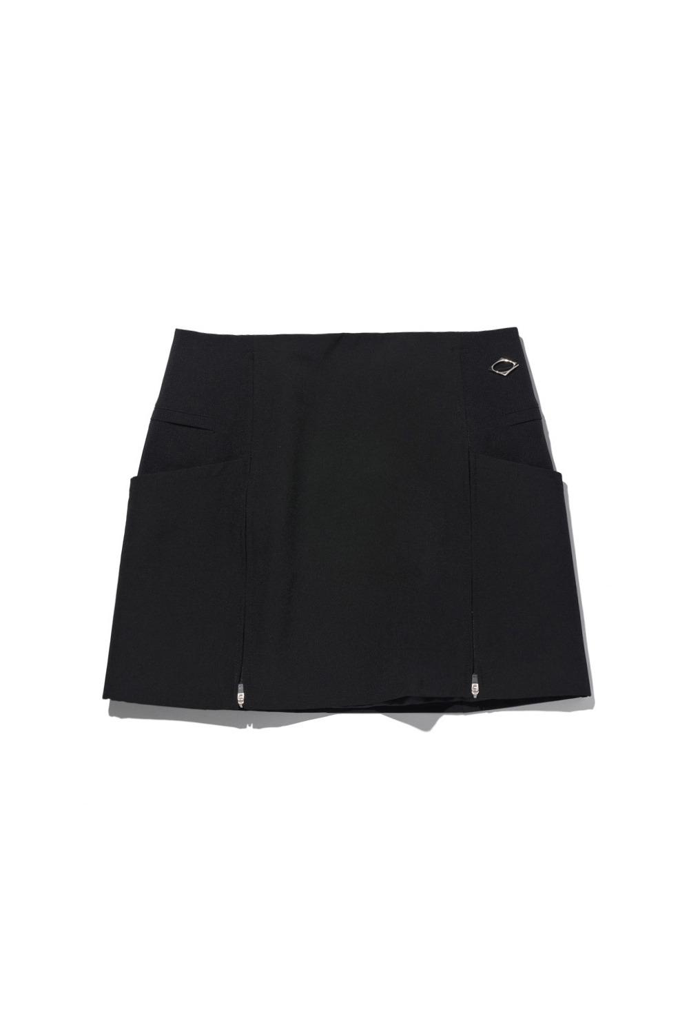 ZIPPER SLIT SKIRT_BLACK