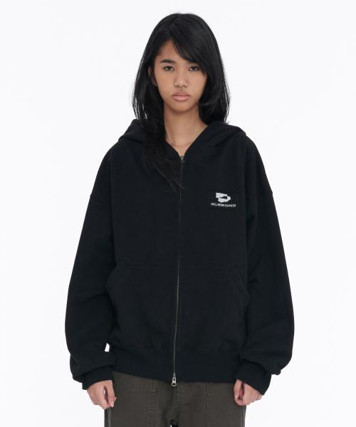 Logo Patch Zip Up Black