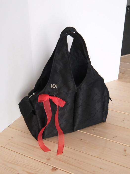 Jacquard Shoulder Bag (Black)